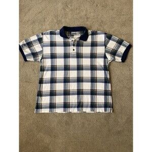 Bugle Boy Vintage Polo Shirt 1990s Plaid Print Men’s Size L